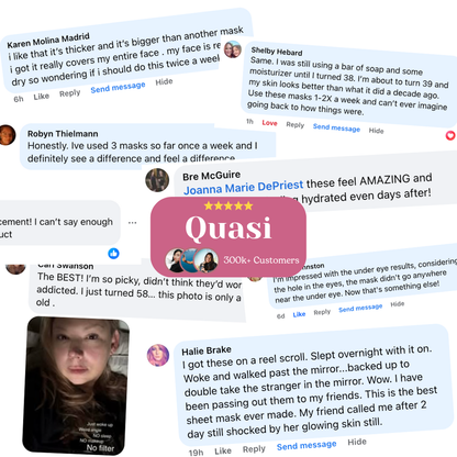 Quasi Collagen Glow Up Mask 2.0, Quasi Bio Collagen Face Mask, Firm Skin Deep Hydrating Masks for Wrinkle Reduction and Pore Minimization - Glow like Glass Skin (1 Box (4 Pcs))
